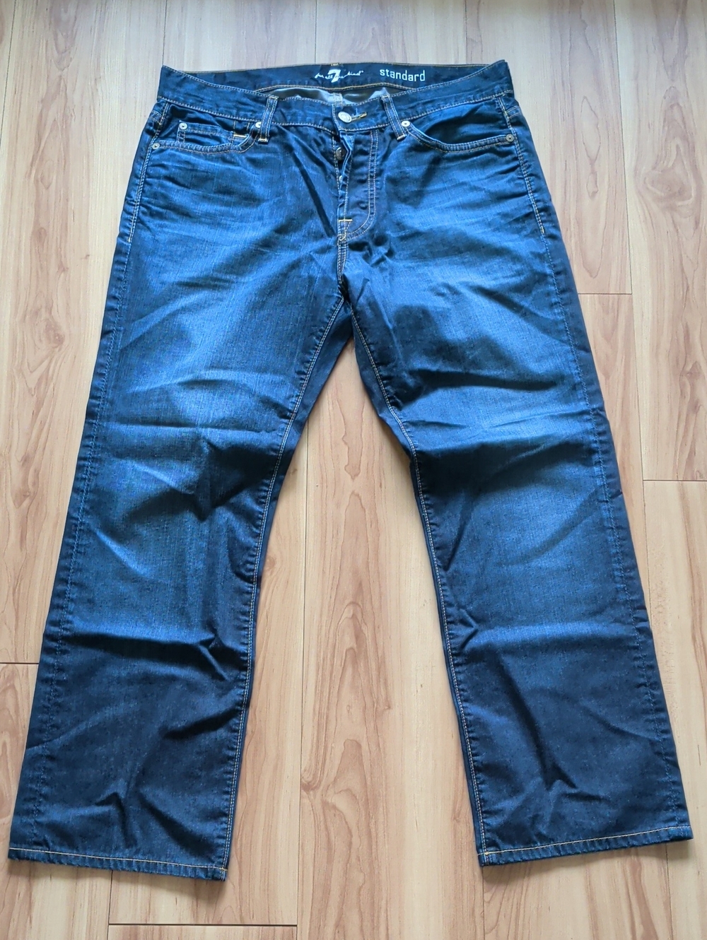7 For All Mankind Men's Dark Blue Straight Jeans